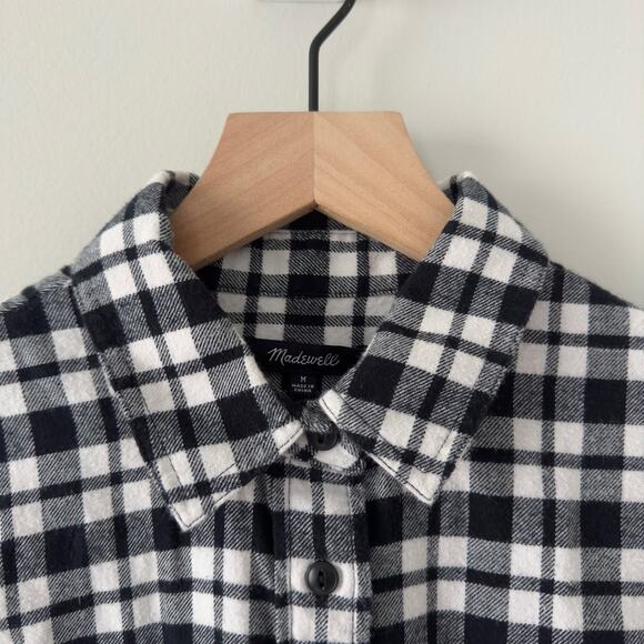 Madewell 100% Cotton Plaid Flannel Shirt Button Down Collar Long Sleeve Fall M - Picture 4 of 9